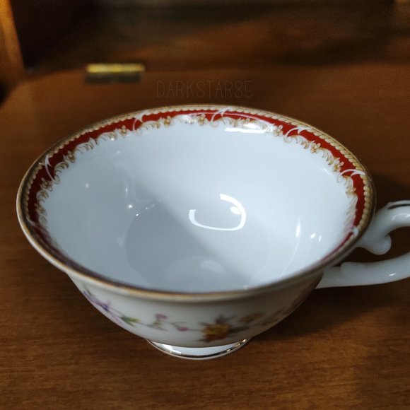 Vintage Floral Footed Demitasse Teacup Unknown Maker - Picture 2 of 6